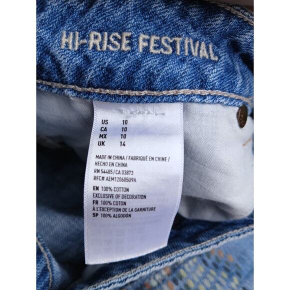 American Eagle Shorts 10 Vintage Hi Rise‎ Festival Denim Jean - Picture 5 of 7